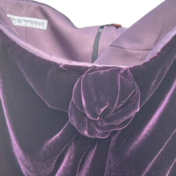 Emporio Armani NWOT Women's Strapless Purple Velvet Mini Dress Party EUR 36 US 6 - Picture 4 of 15
